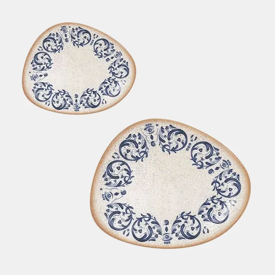 Plato postre irregular porcelana Laudum. 24 x 19,5 cm - 12 Uds.