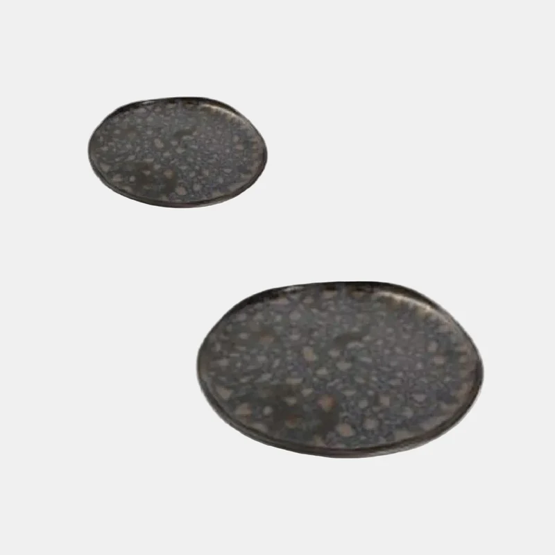 Plato llano de porcelana negro Nobile. 27 cm - 4 Uds.