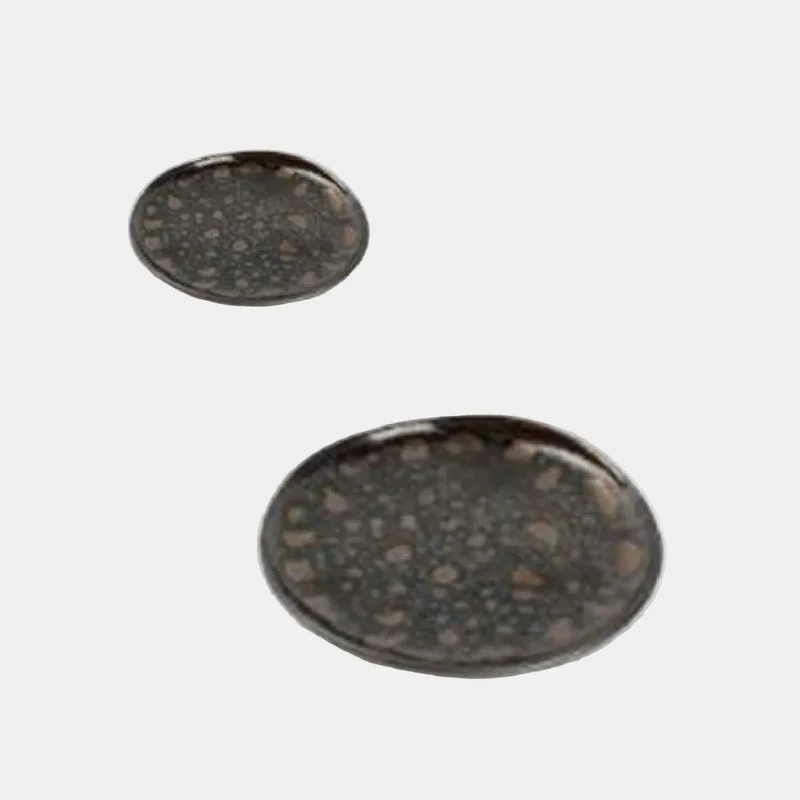 Plato llano de porcelana negro Nobile. 20 cm - 4 Uds.