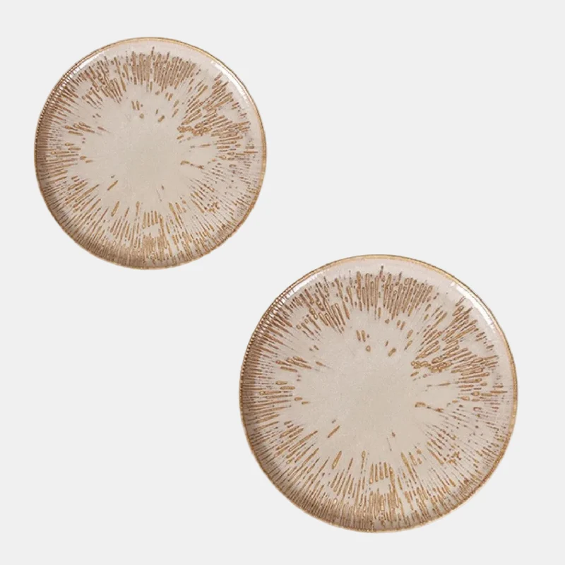 Plato llano porcelana marrón Barroco I. Varias medidas - 12 Uds.