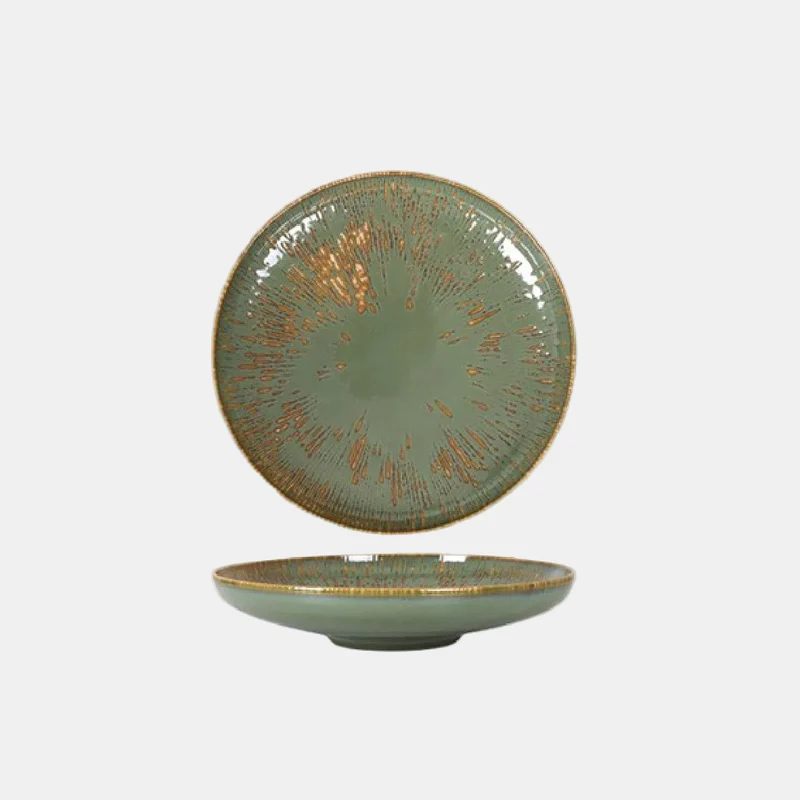Plato pasta porcelana verde Hygge Barroco II. ø28 cm - 6 Uds.