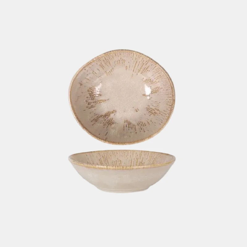 Bowl porcelana marrón Tango Barroco. 18 x 16 x 5,5 cm - 12 Uds.