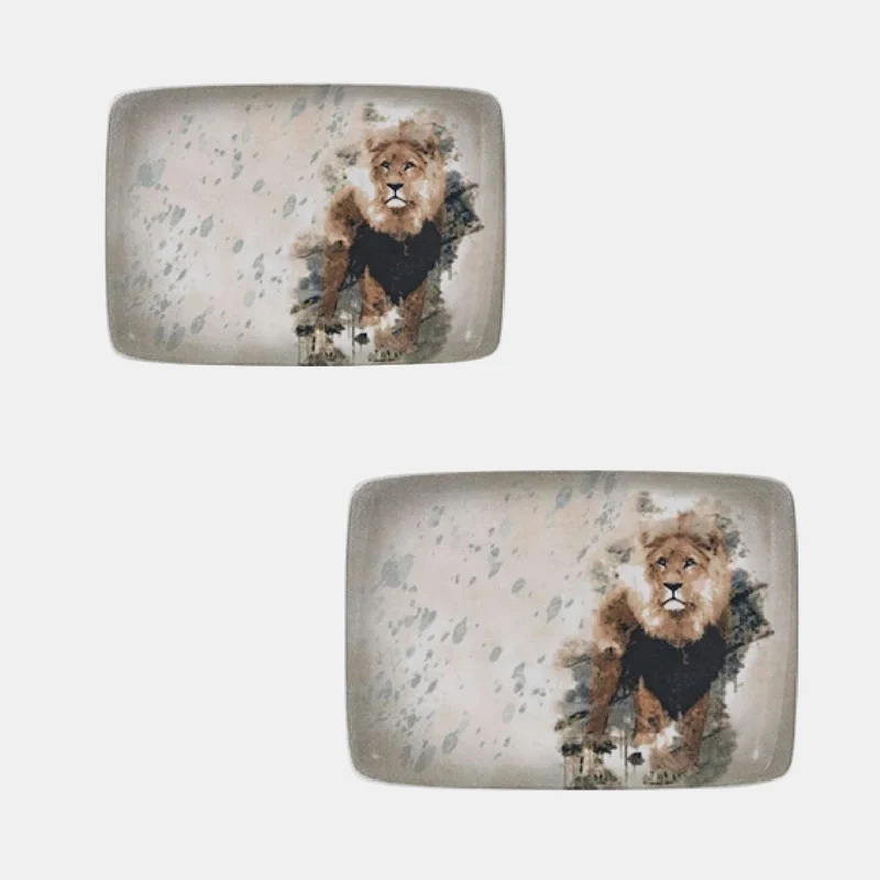 Bandeja rectangular porcelana "Savanna" León. 29 x 21 cm - 6 Uds.
