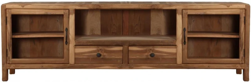 MUEBLE TV TECA RECICLADA CRISTAL 200X35X65