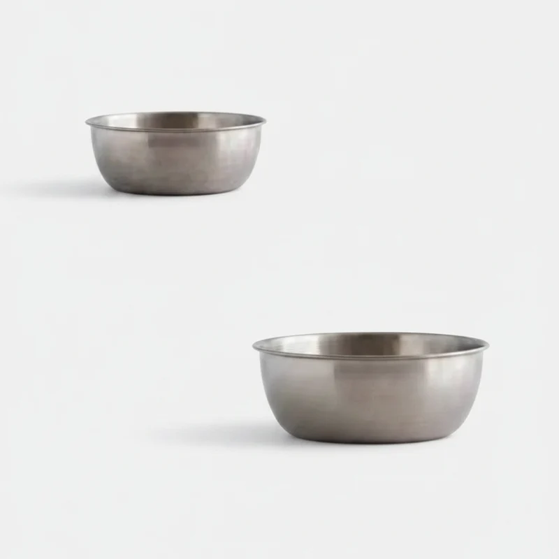 Bowl recto plata vieja inox vintage. Varias medidas - 12 uds.