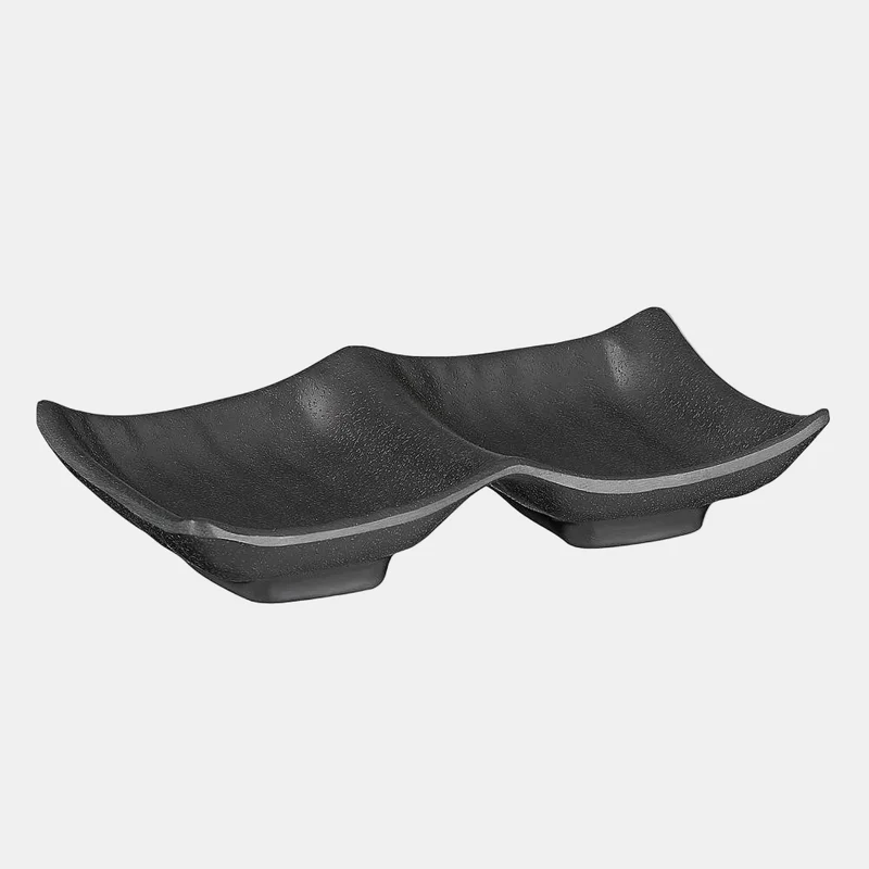 Doble bowl negro. 14 x 9 x 2,5 cm - 1 Ud.