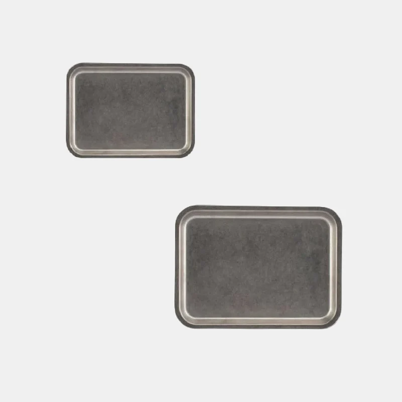 Bandeja rectangular acero inox plata vieja. Varias medidas - 6 Uds.