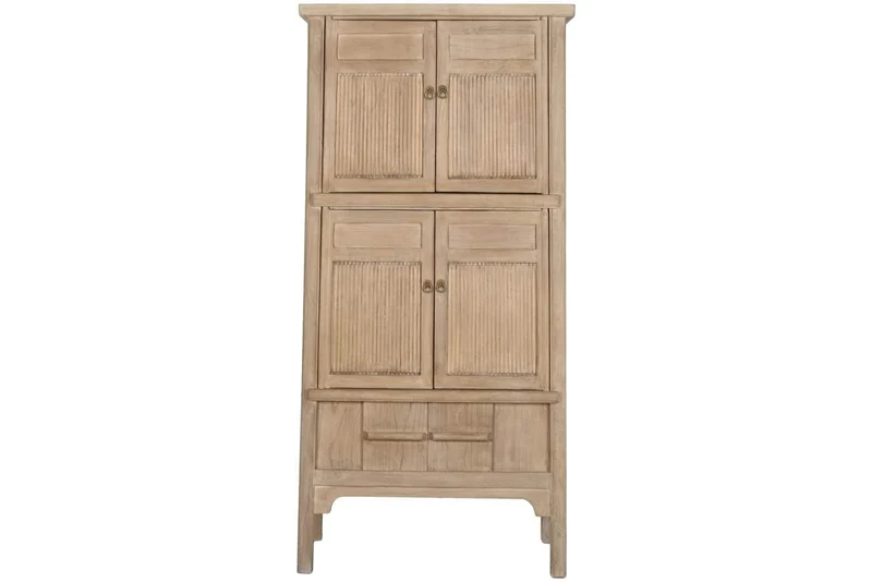 ARMARIO OLMO MACIZO 92X42X189 4 PUE 1 CAJ NATURAL