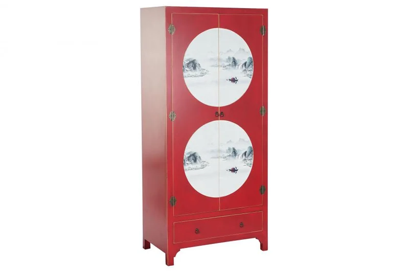 ARMARIO ABETO MDF 85,5X50,5X186,2 ROJO