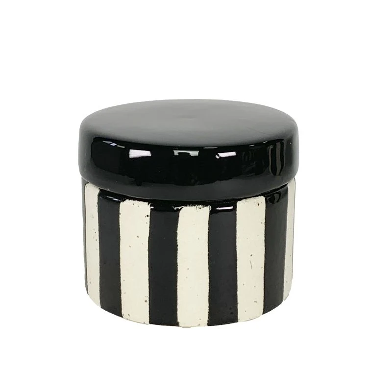 CAJA REDONDA RAYAS BLACK&WHITE