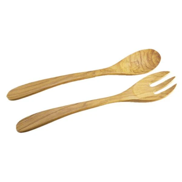 Conjunto de tenedor y cuchara de madera de olivo Bérard