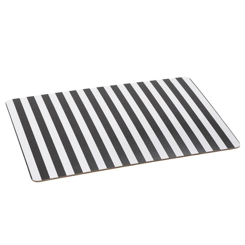 INDIVIDUAL BASE CORCHO 45X30CM RAYAS NEGRO