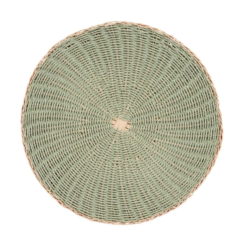 INDIVIDUAL 38CM RATAN VERDE