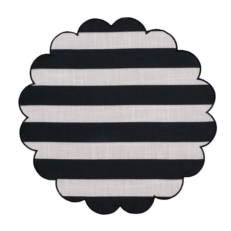INDIVIDUAL 38CM ONDAS RAYAS NEGRO