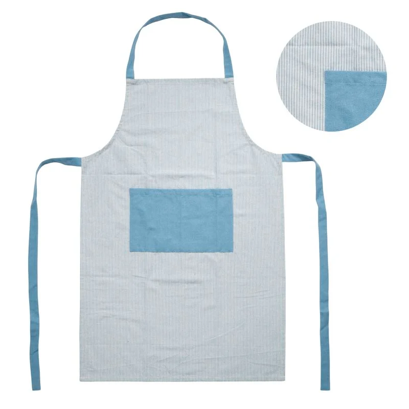 DELANTAL CON BOLSILLO AZUL