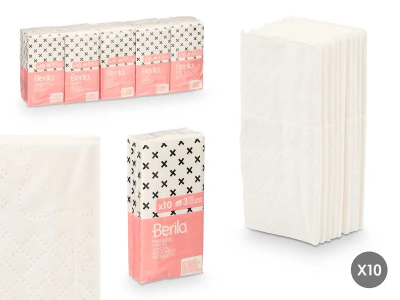 SET 10 PAQUETES 10 PAÑUELOS 3 CAPAS