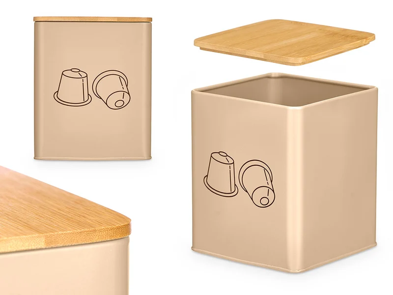 TARRO BAMBU PORTACAPSULAS BEIGE