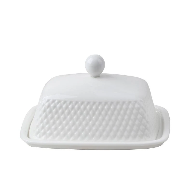 MANTEQUILLERA PORCELANA GRABADA