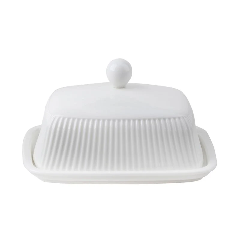 MANTEQUILLERA PORCELANA GRABADA