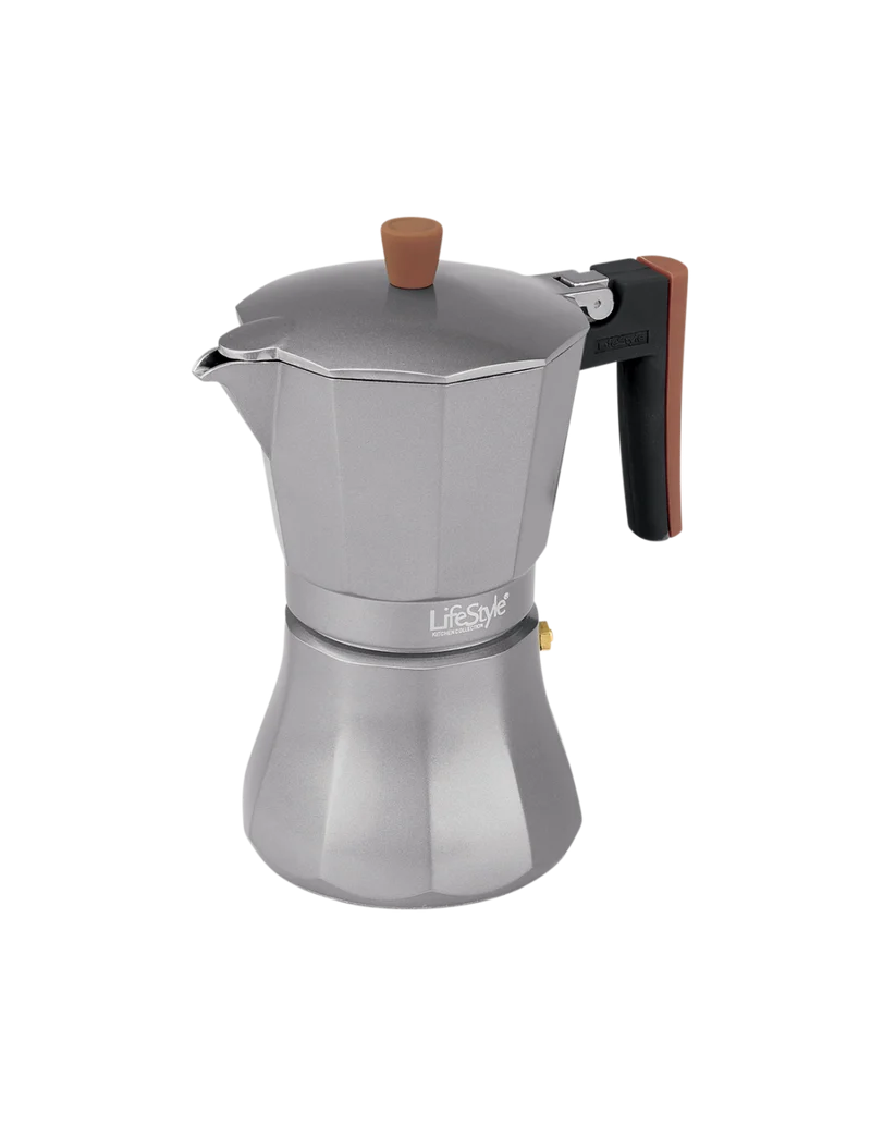 CAFETERA ALUMINIO FONDO LISO INDUCCION 9 TAZAS