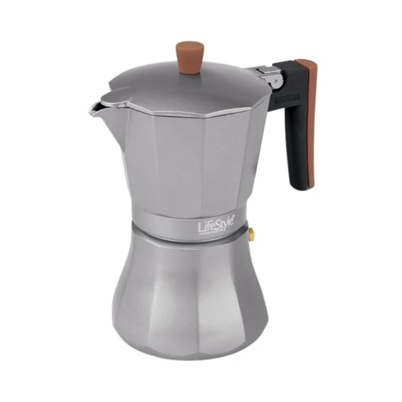 CAFETERA ALUMINIO FONDO LISO INDUCCION 12 TAZAS
