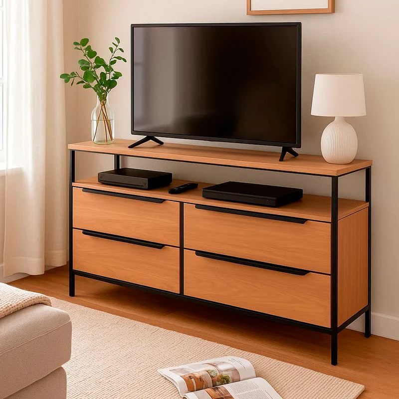 MUEBLE TV CAJONES 1 ESTANTE COLOR ROBLE SOHO