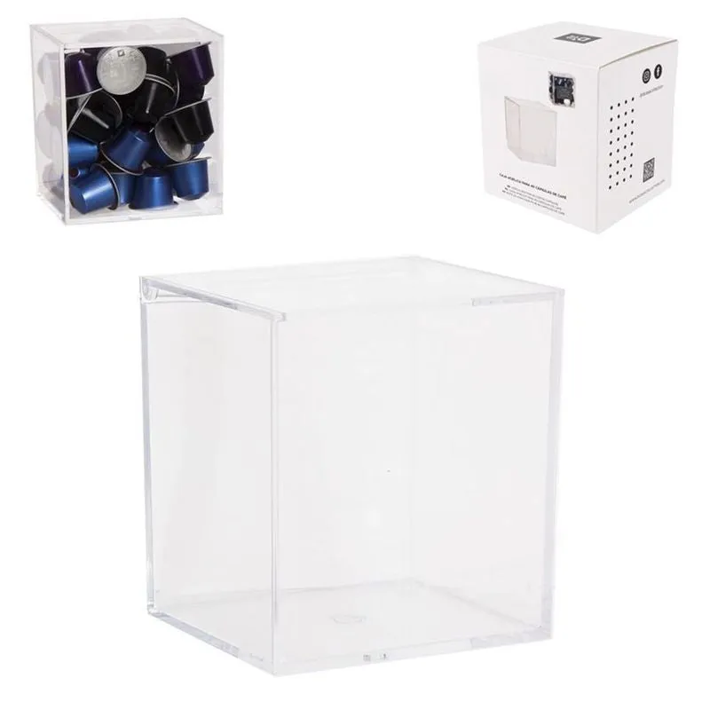 CAJA ACRILICO PARA 40 CAPSULAS CAFE
