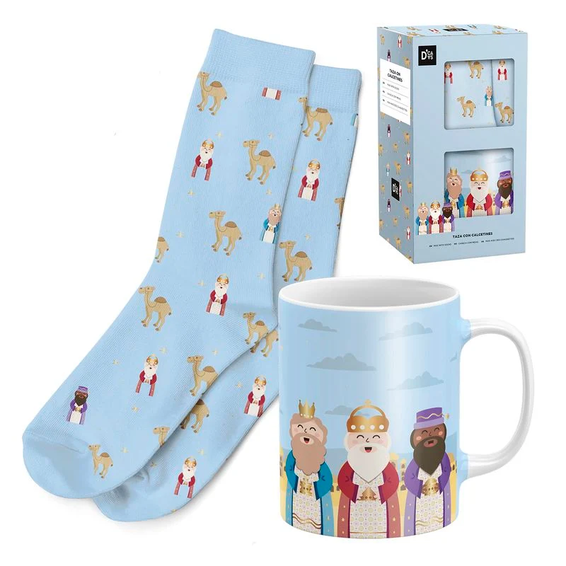 SET REGALO TAZA 300ML CON CALCETIN REYES MAGOS
