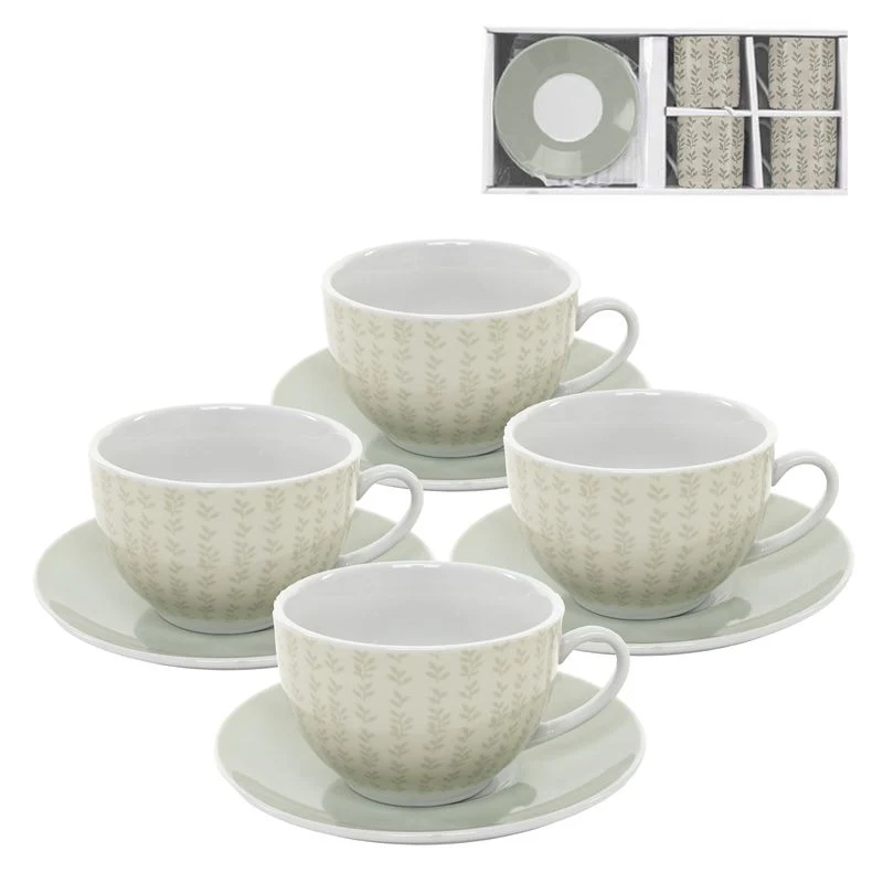 JUEGO DE CAFE 4X220ML VERDE AGUA