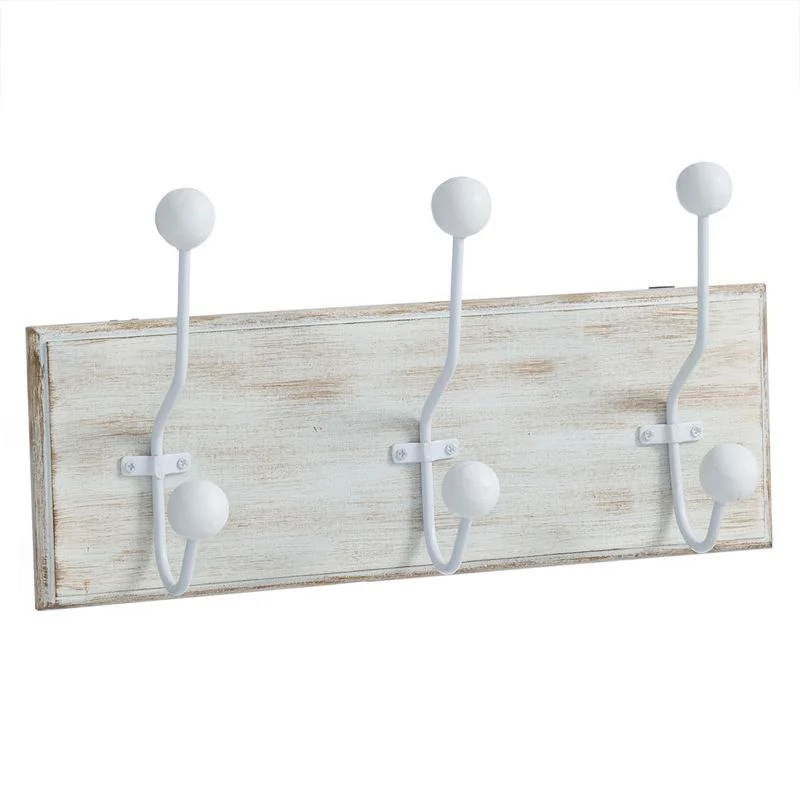 PERCHERO MADERA 3 COLGADORES BLANCO