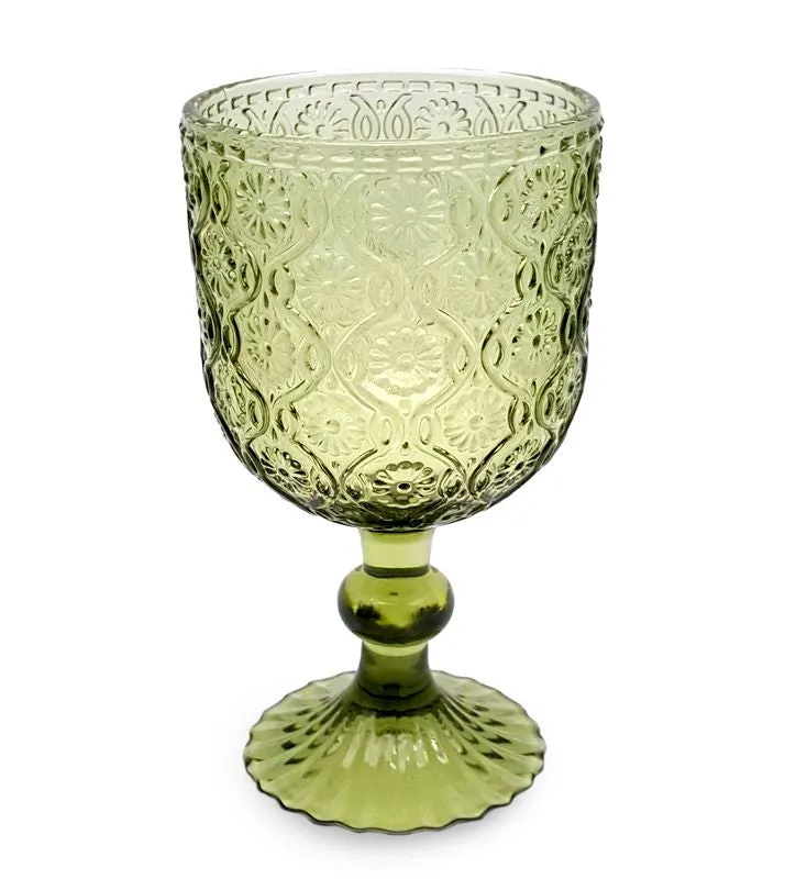 COPA 360ML CRISTAL GRABADO VERDE