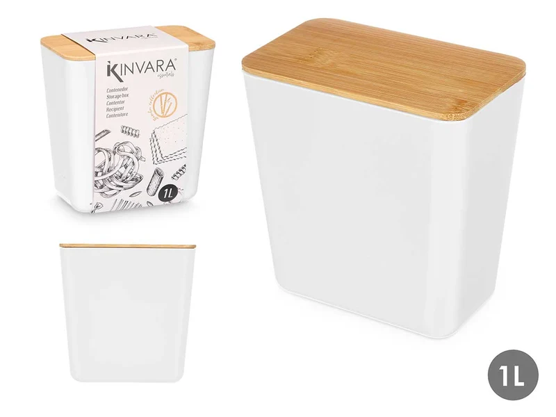 TARRO RECTANGULAR BAJO BLANCO 1L