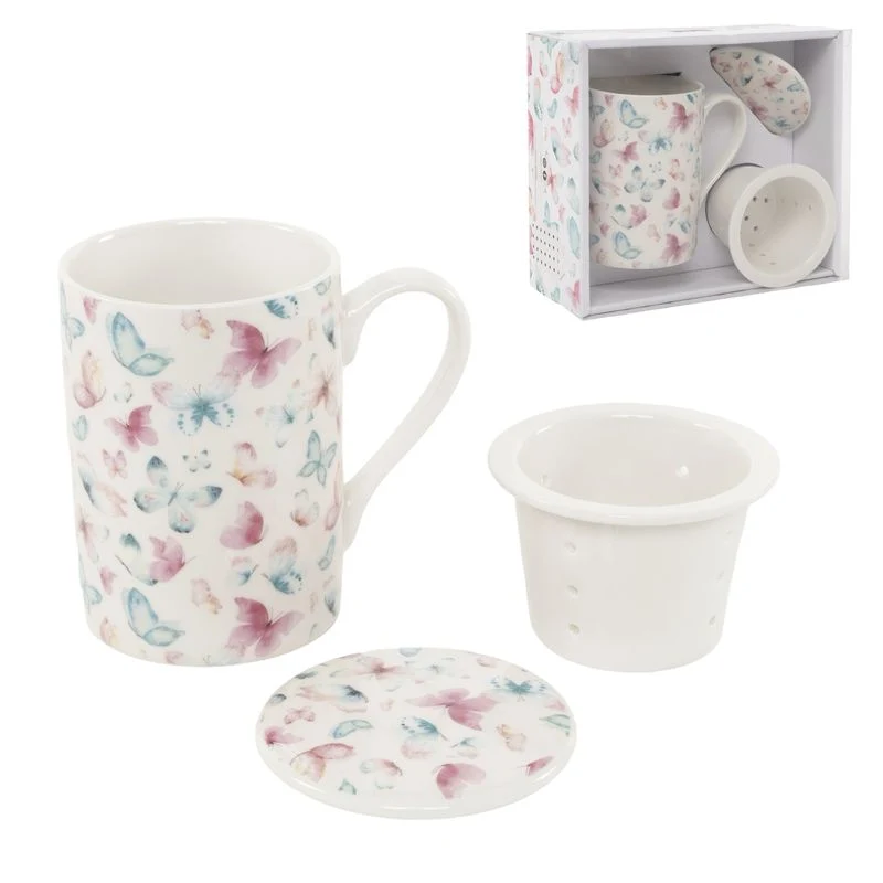 TISANA 295ML CON FILTRO CERAMICA MARIPOSAS