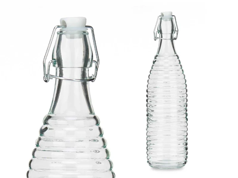 BOTELLA VIDRIO OPTICA 1L RAYAS HORIZONTAL