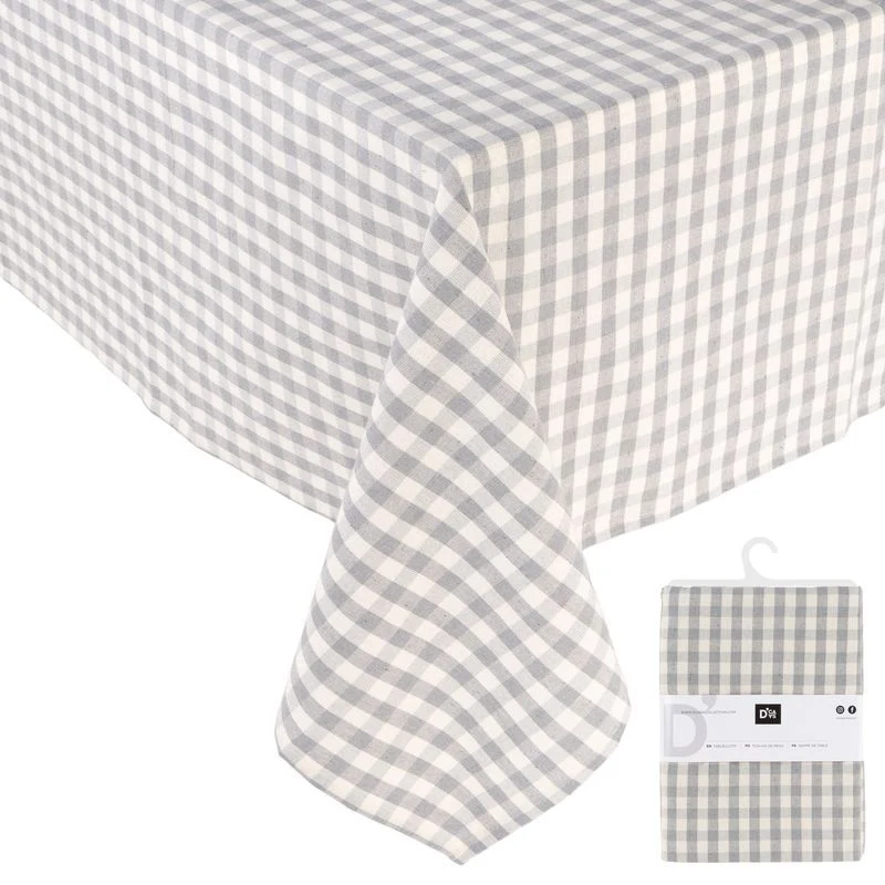 MANTEL VICHY GRIS 145X240CM