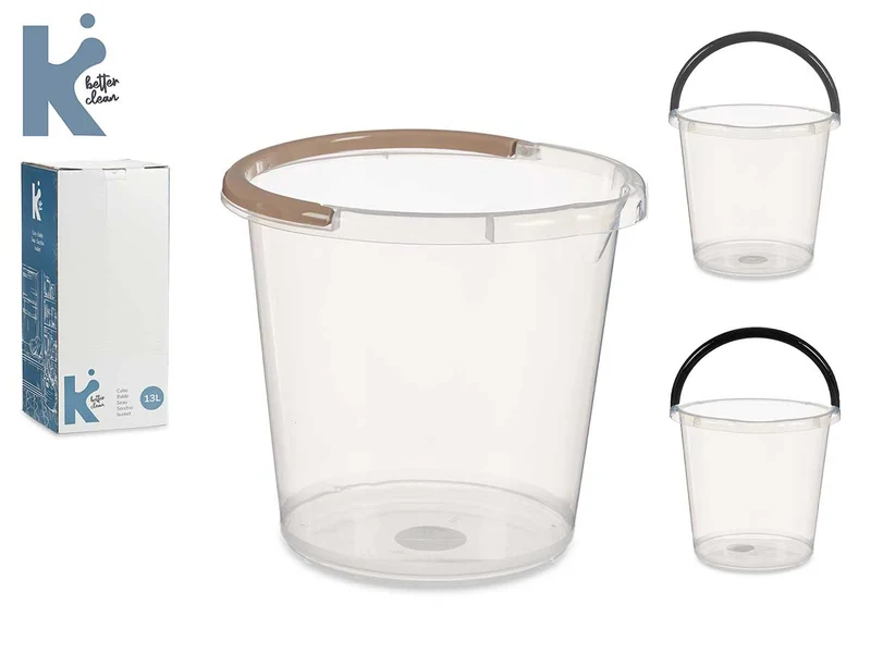 CUBO AGUA TRANSPARENTE 13L CON ASA SURT 3 COL OSC