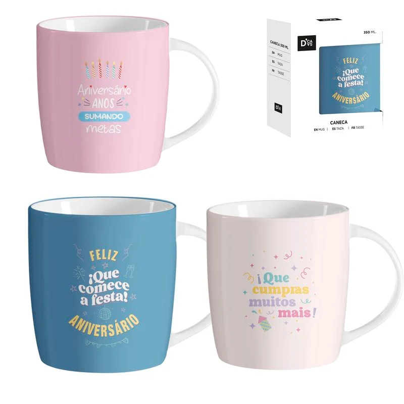 JUEGO 3 MUG 350ML CUMPLEAÑOS PORTUGUES
