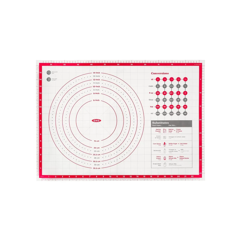 Oxo 11211300 Tapete para Medir de Silicón, 23 cm, Multicolor