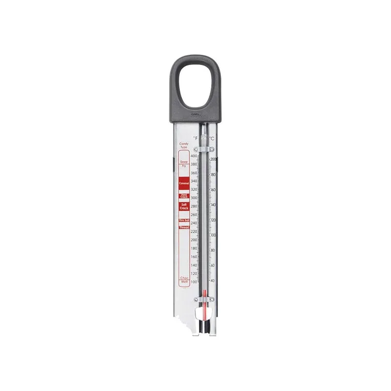 OXO Good Grips - Termómetro de cristal para dulces y freír, color plateado