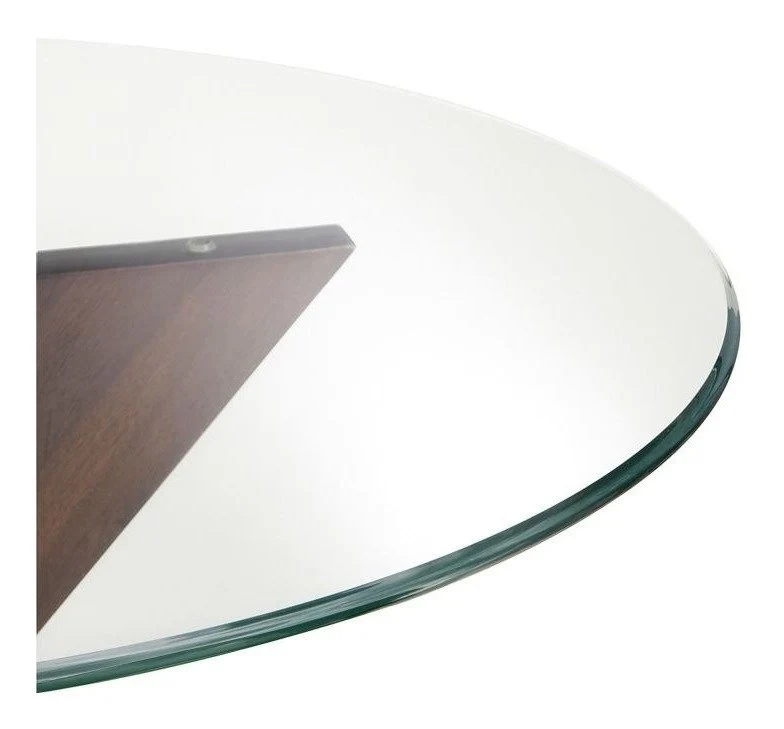 Cubierta de Vidrio Circular Canteo Pecho Paloma 0.72 x 0.72 con 15 mm de grosor