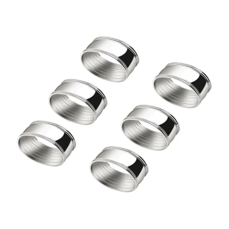 Set de 6 servilleteros de acero inoxidable Oval Zilverstad
