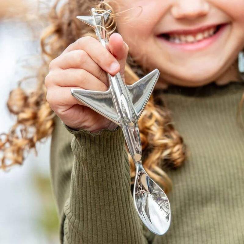 Cuchara infantil en forma de avión Zilverstad