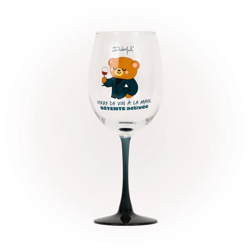 Verre à vin – Verre de vin à la main, détente activée