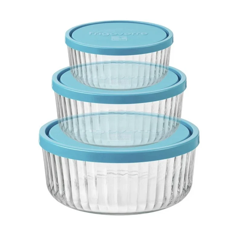 Set de 3 recipientes de cristal con tapa Frigoverre Bormioli Rocco