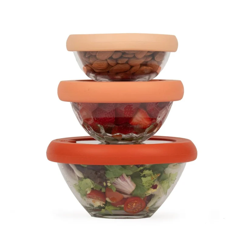 Set de 3 tapas de cristal y silicona Food Huggers