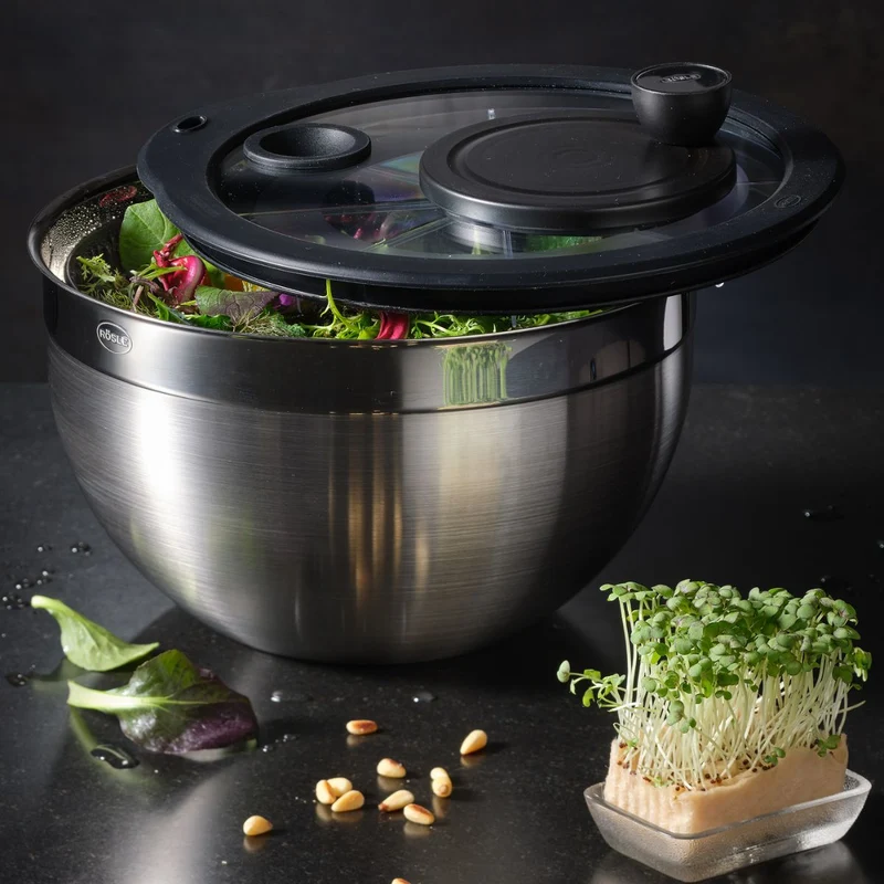 Centrifugadora de acero inoxidable con tapa de vidrio Rösle