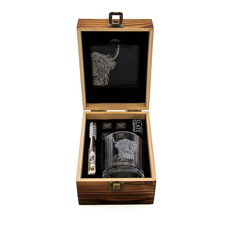Set de 5 piezas para whisky y licores con caja de madera Selbrae