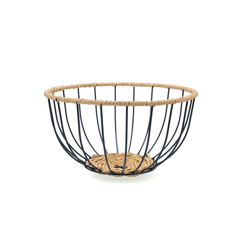 CESTA REDONDA METAL NEGRA 27,5 X 15CM