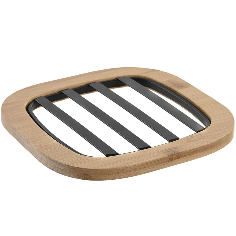 SALVAMANTEL ACERO BAMBU 17X17X1 NEGRO