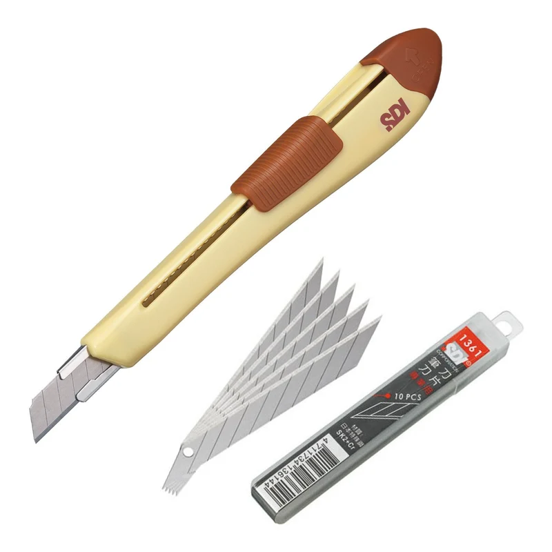 SDI Ergo Ease - Cutter para Manualidades con 10 Cuchillas de Recambio. Amarillo
